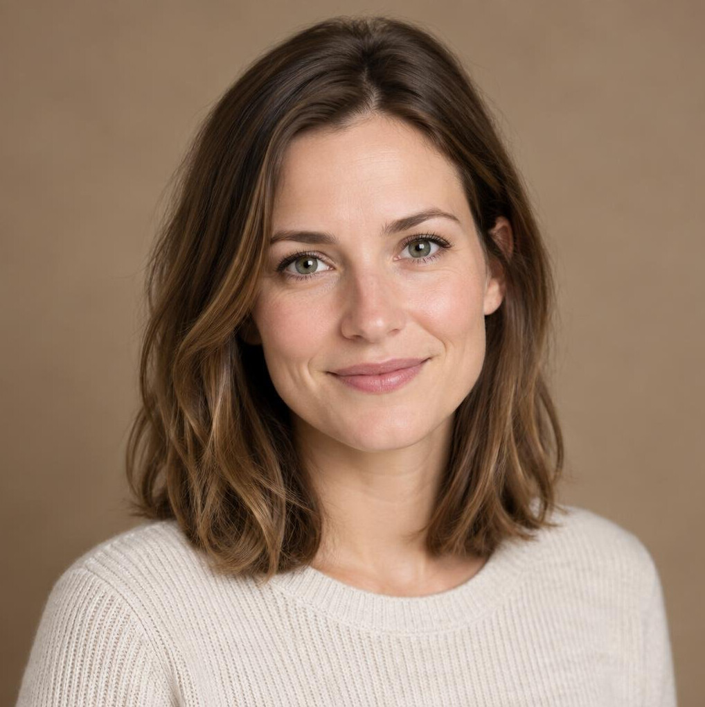 Studio portrait of a German woman sociologist in her thirties