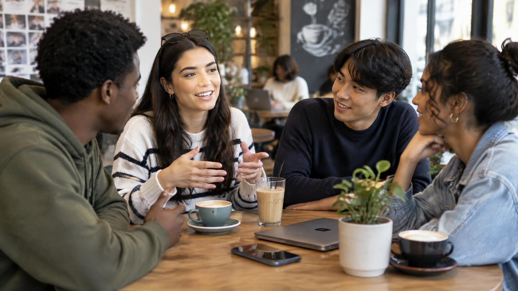young people discussing trends
