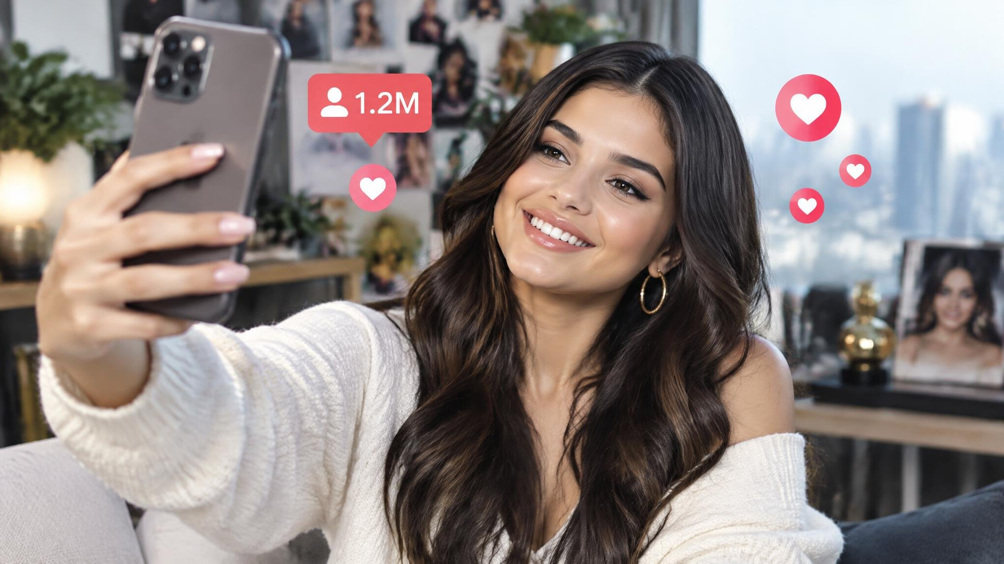 celebrity posting on phone