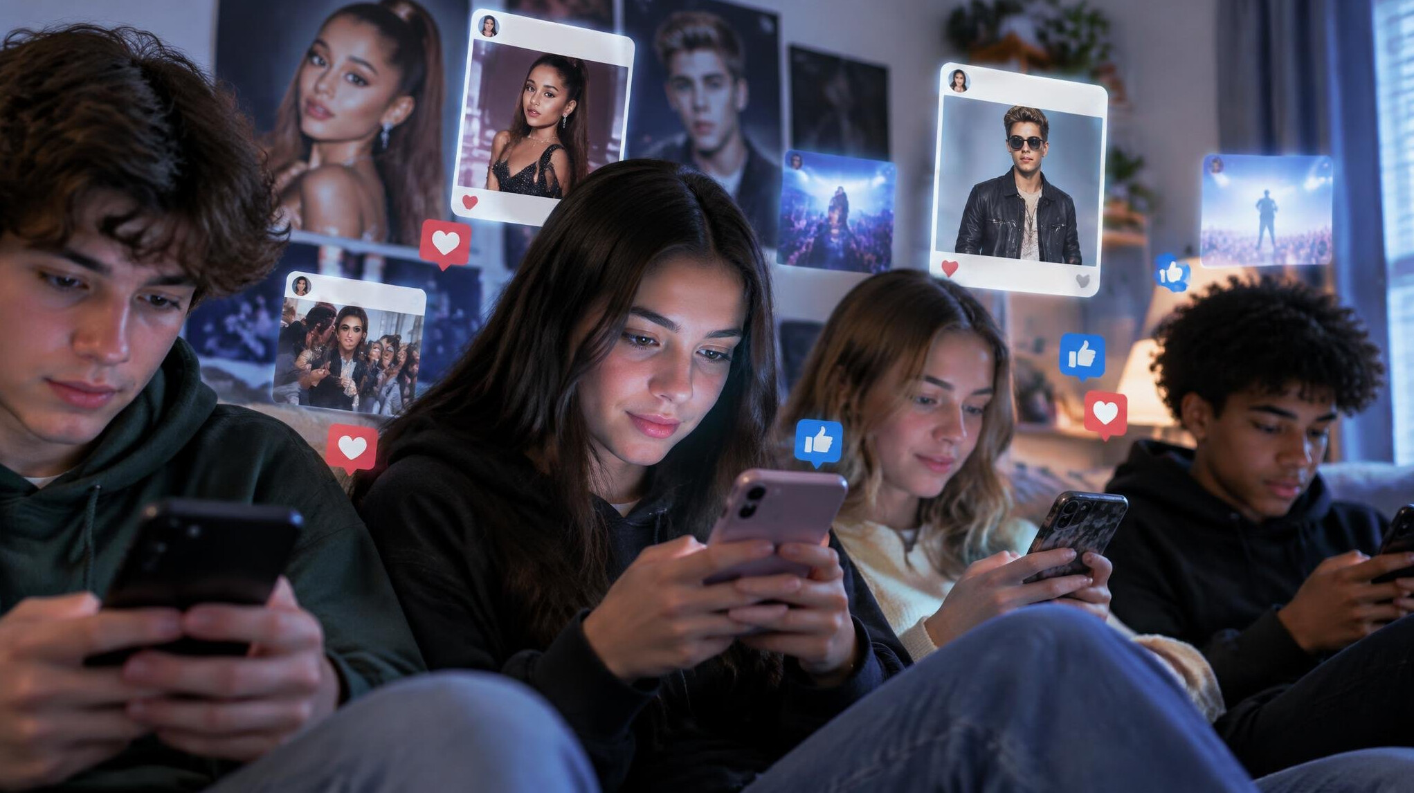 teenagers scrolling on phone